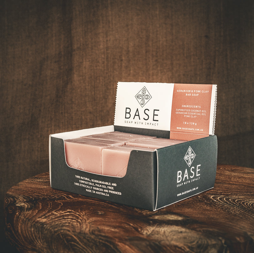 Base Soaps | Geranium & Pink Clay Soap Bar