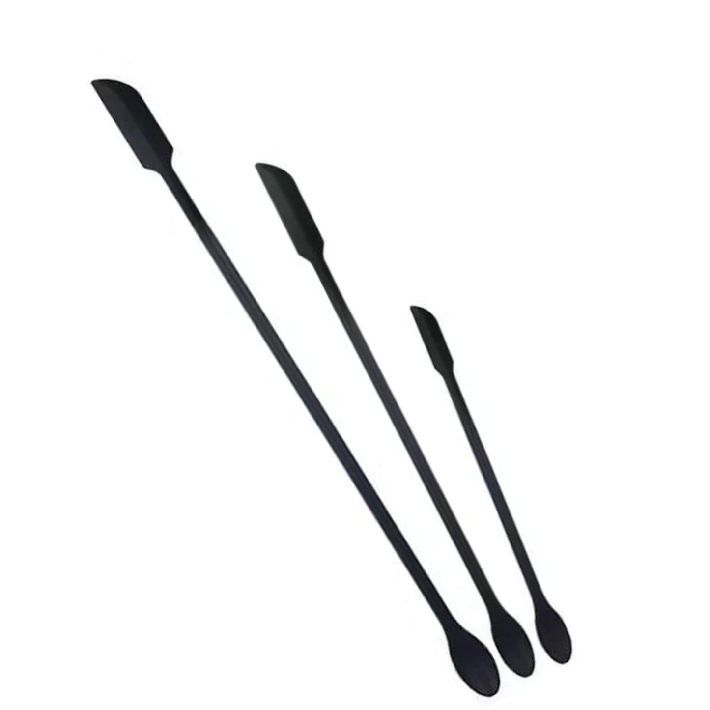 set of 3 jar spatula scrapers in black with spoon end