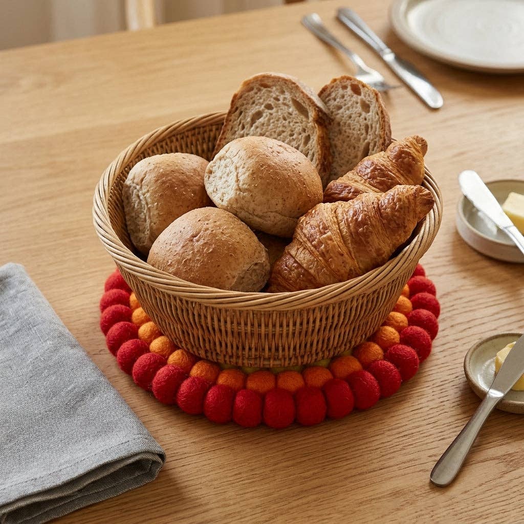 Namaste Artisans | Rainbow Wool Felt Trivet Heat Mat