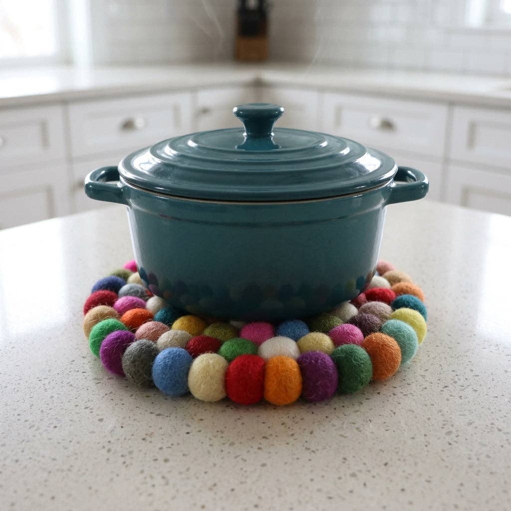 Namaste Artisans | Confetti Handmade Wool Felt Trivet