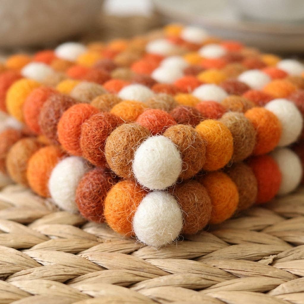 Namaste Artisans | Citrus Burst Felt Coasters – Set of 4