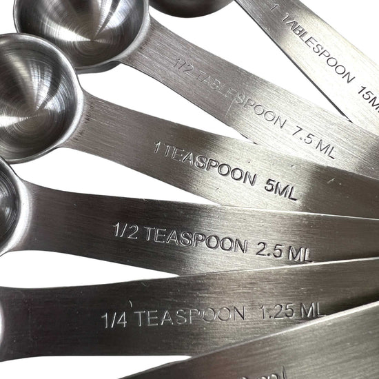 stainless steel measuring spoons set engraved sizes