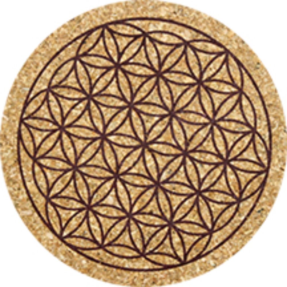Flower of Life Print Cork Coasters - 6 pack