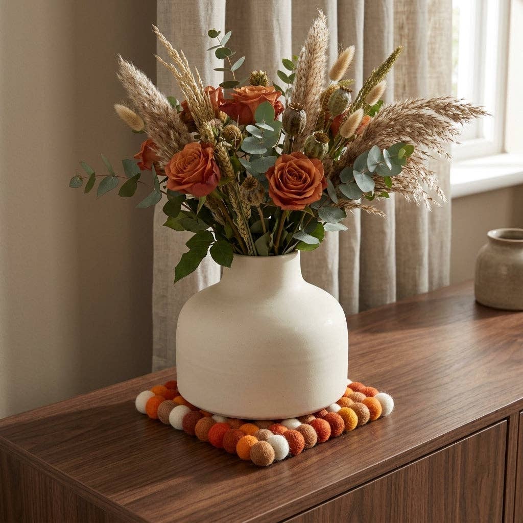 Namaste Artisans | Citrus Burst Wool Felt Trivet Heat Mat