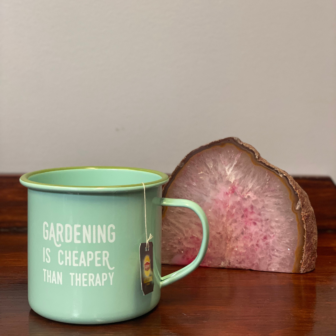 Gardening is Cheaper Than Therapy Enamel Metal Mug