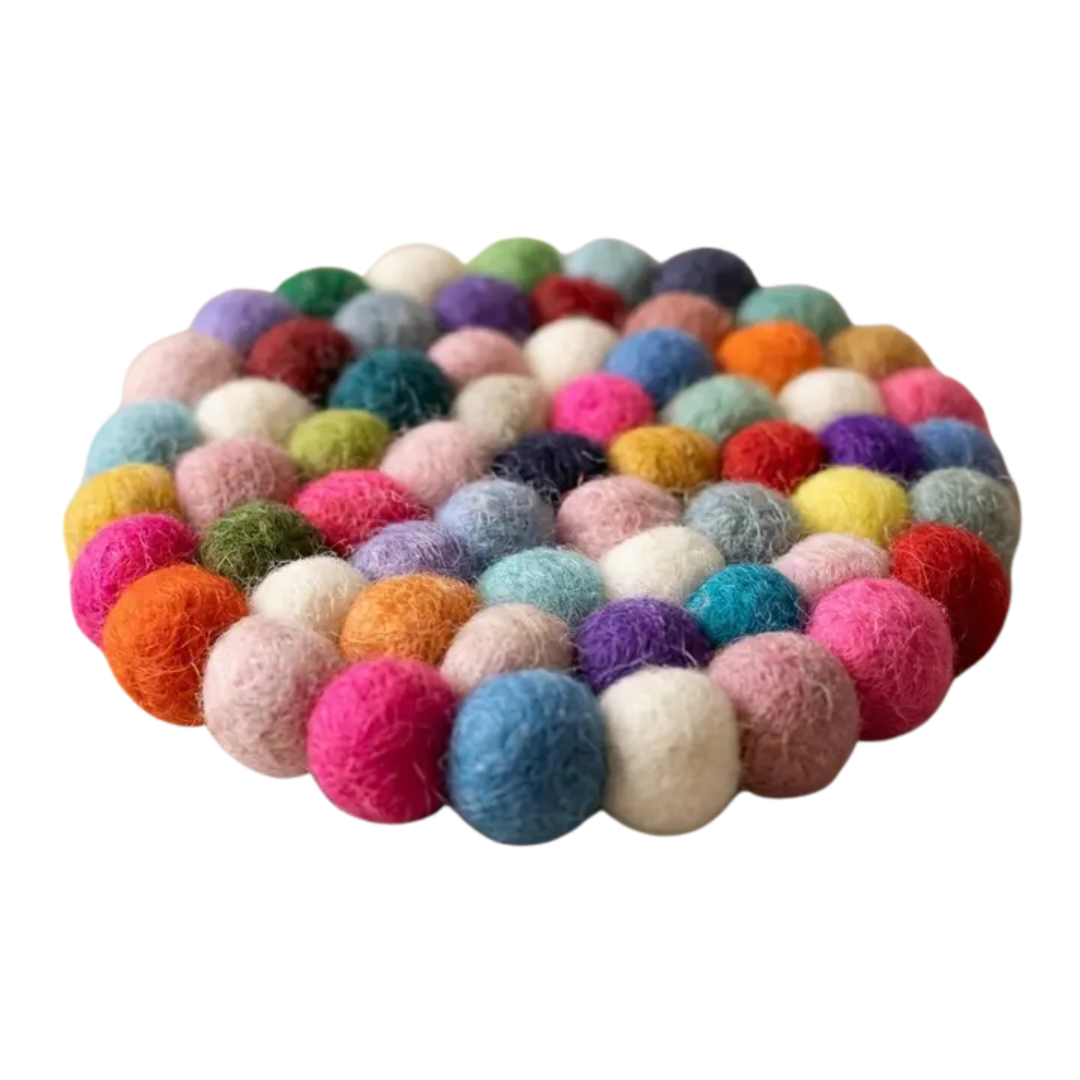 Namaste Artisans | Confetti Handmade Wool Felt Trivet