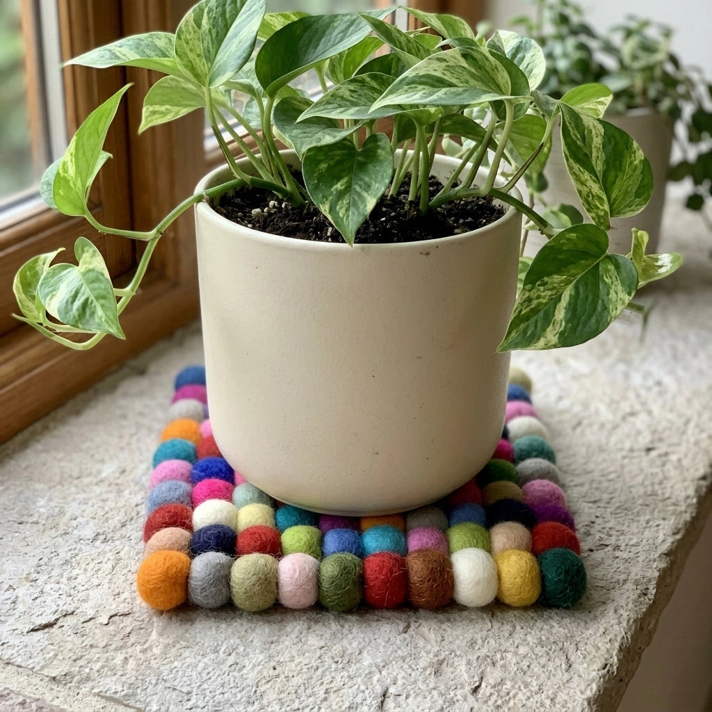 Namaste Artisans | Confetti Handmade Wool Felt Trivet