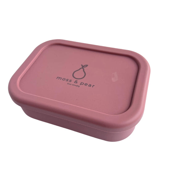 moss & pear seconds silicone bento lunch box with slight imperfection
