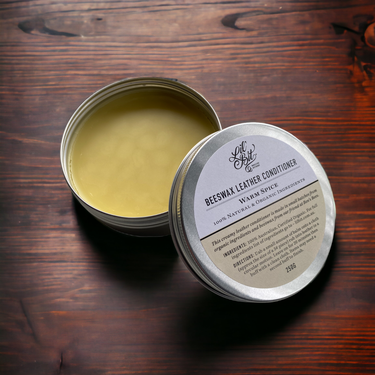 Lil'Bit Better | Warm Spice Beeswax Leather/Wood Conditioner 250g - Organic