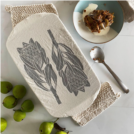 Spaza | Dish and Casserole Cover Rectangle -  Protea Print