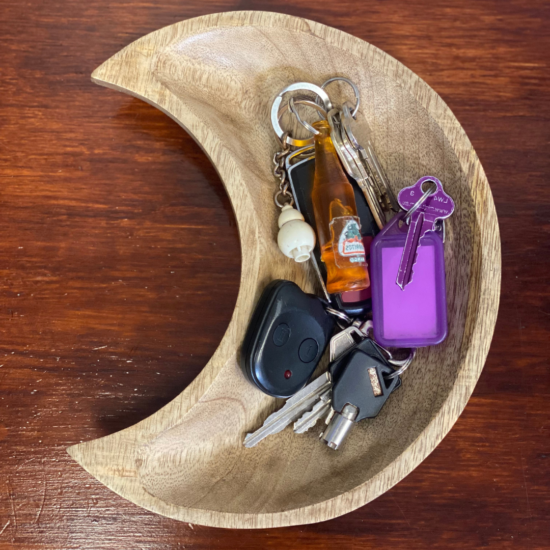 Crescent Moon Wooden Bowl 20cm