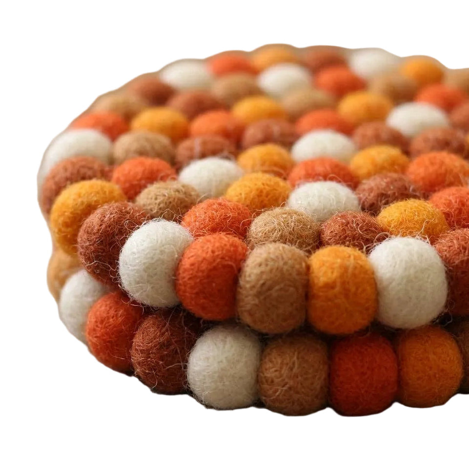 Namaste Artisans | Citrus Burst Felt Coasters – Set of 4