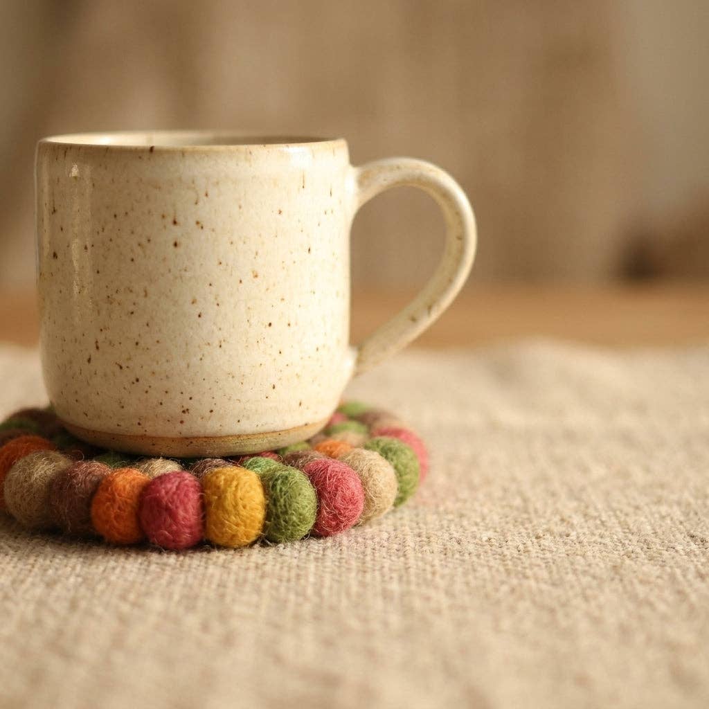 Namaste Artisans | Autumn Mix Earth Tone Wool Felt Coasters – Set of 4