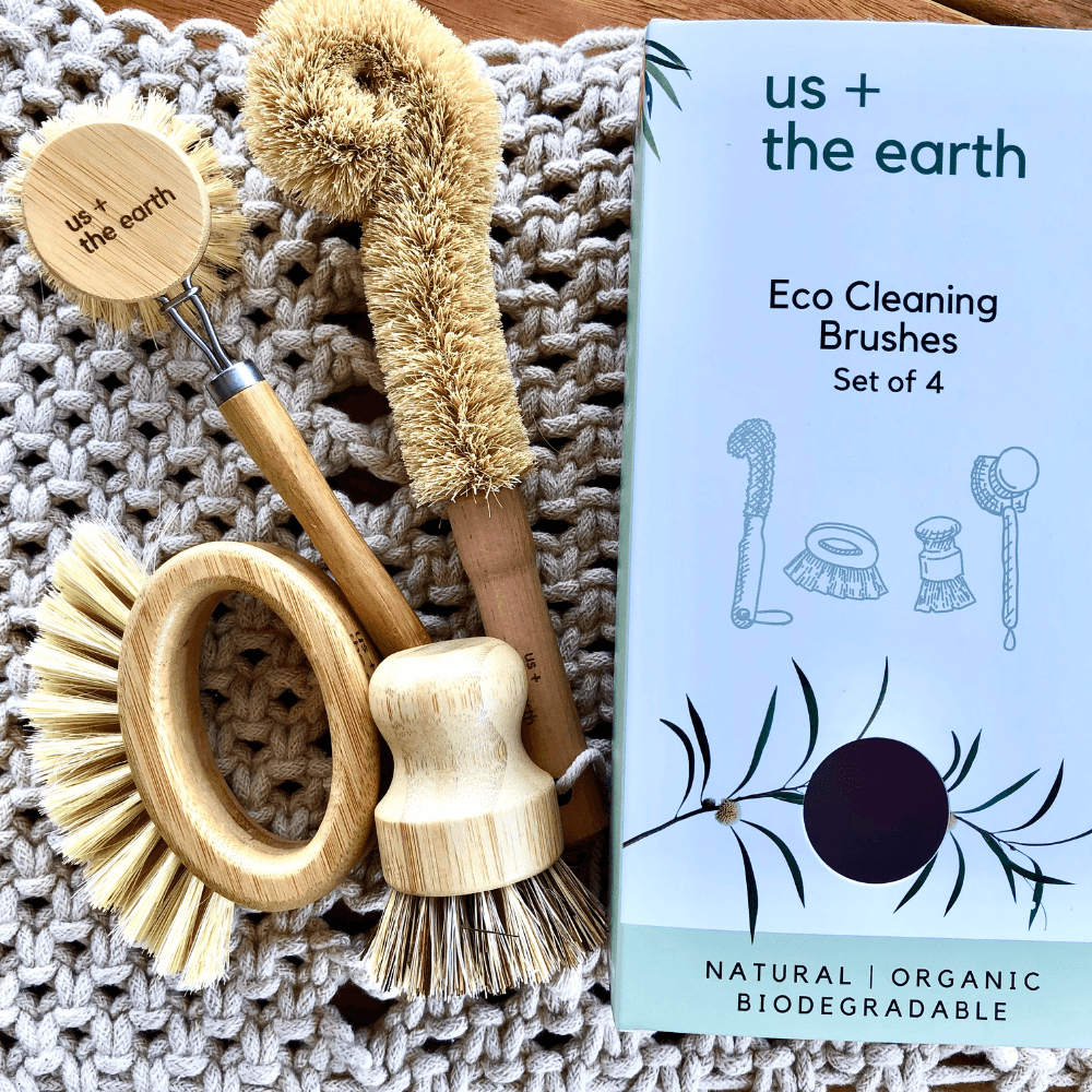 Us + The Earth | Eco Cleaning - Bamboo Scrubbing Brushes set of 4