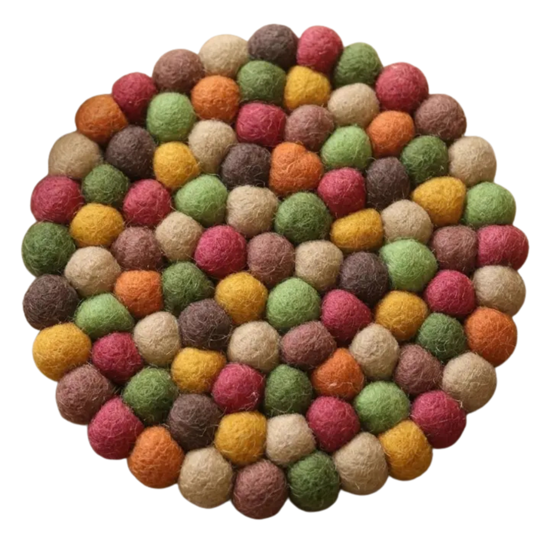 Namaste Artisans | Autumn Mix Earth Tone Wool Felt Trivet Heat Mat