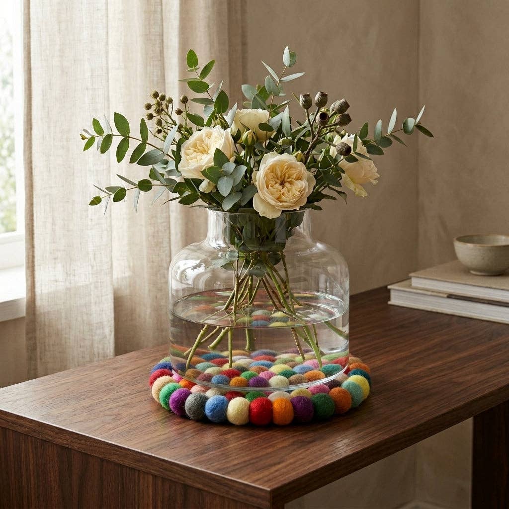 Namaste Artisans | Confetti Handmade Wool Felt Trivet