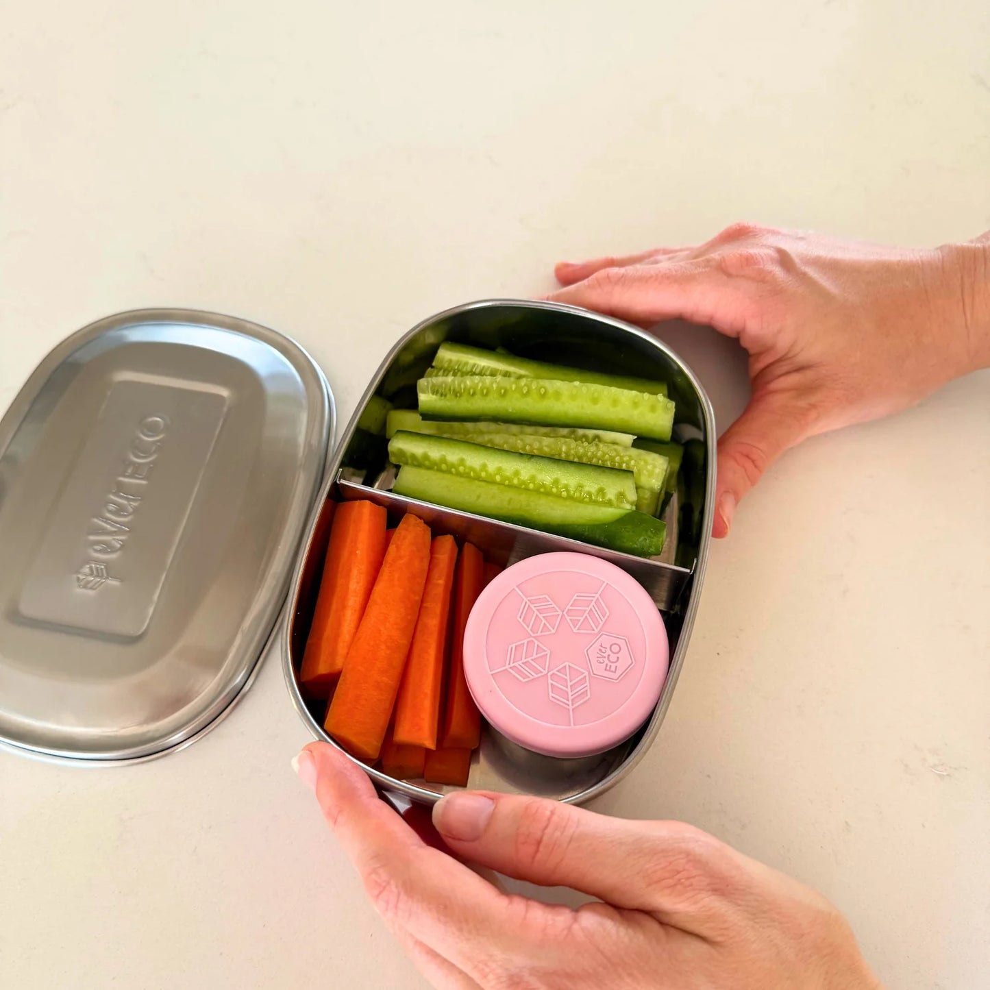 Ever Eco | Stainless Steel Bento Snack Box 2 Compartment 580mL