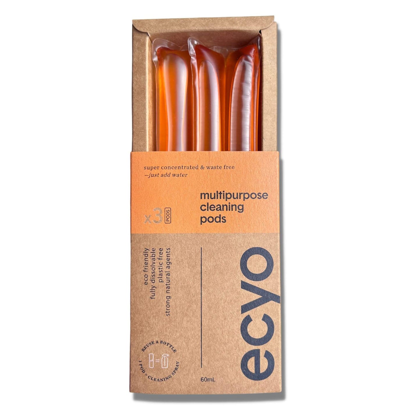ecyo multipurpose cleaning pods - x 3 open box