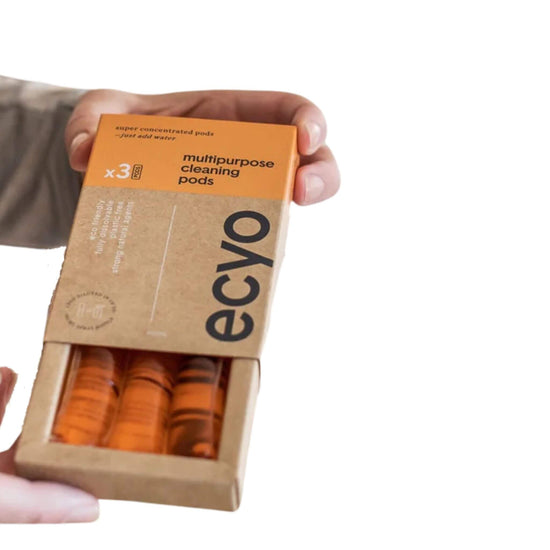 ecyo multipurpose cleaning pods - x 3 someone holding an open box
