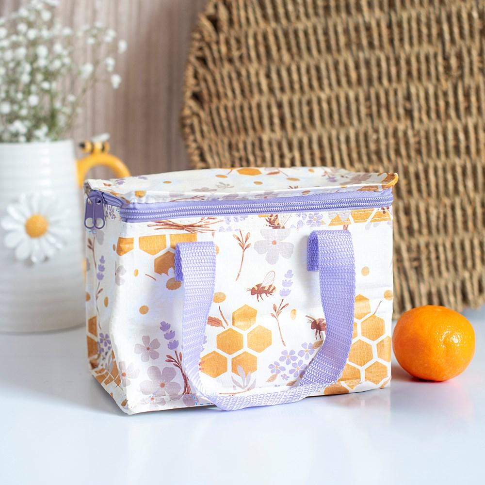 Honey Bee Print Recycled Plastic Lunch Bag