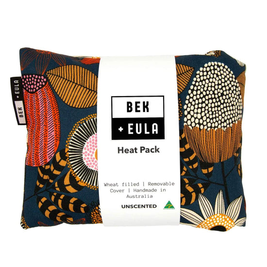 Bek + Eula wheat bag heat and cool packs in various colours - banksia garden