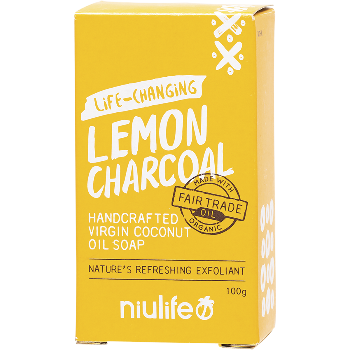 Niulife | Coconut Oil Soap Lemon Charcoal 100g