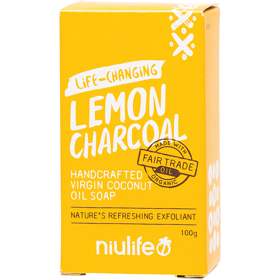 Niulife | Coconut Oil Soap Lemon Charcoal 100g