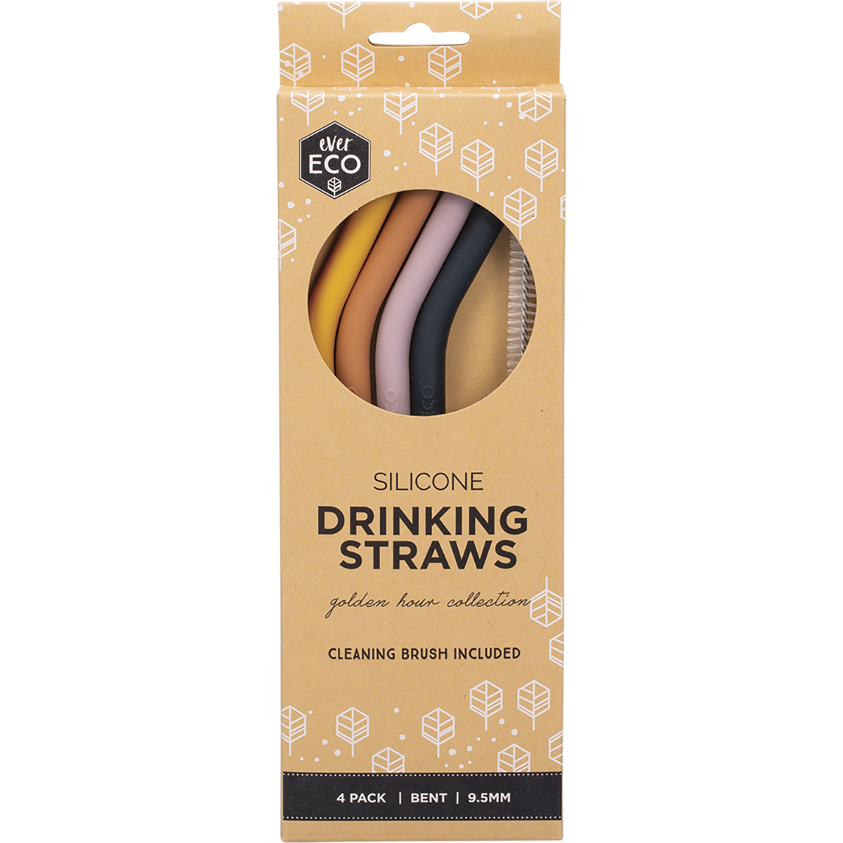 Ever Eco | Silicone Straws Bent Golden Hour 4pk