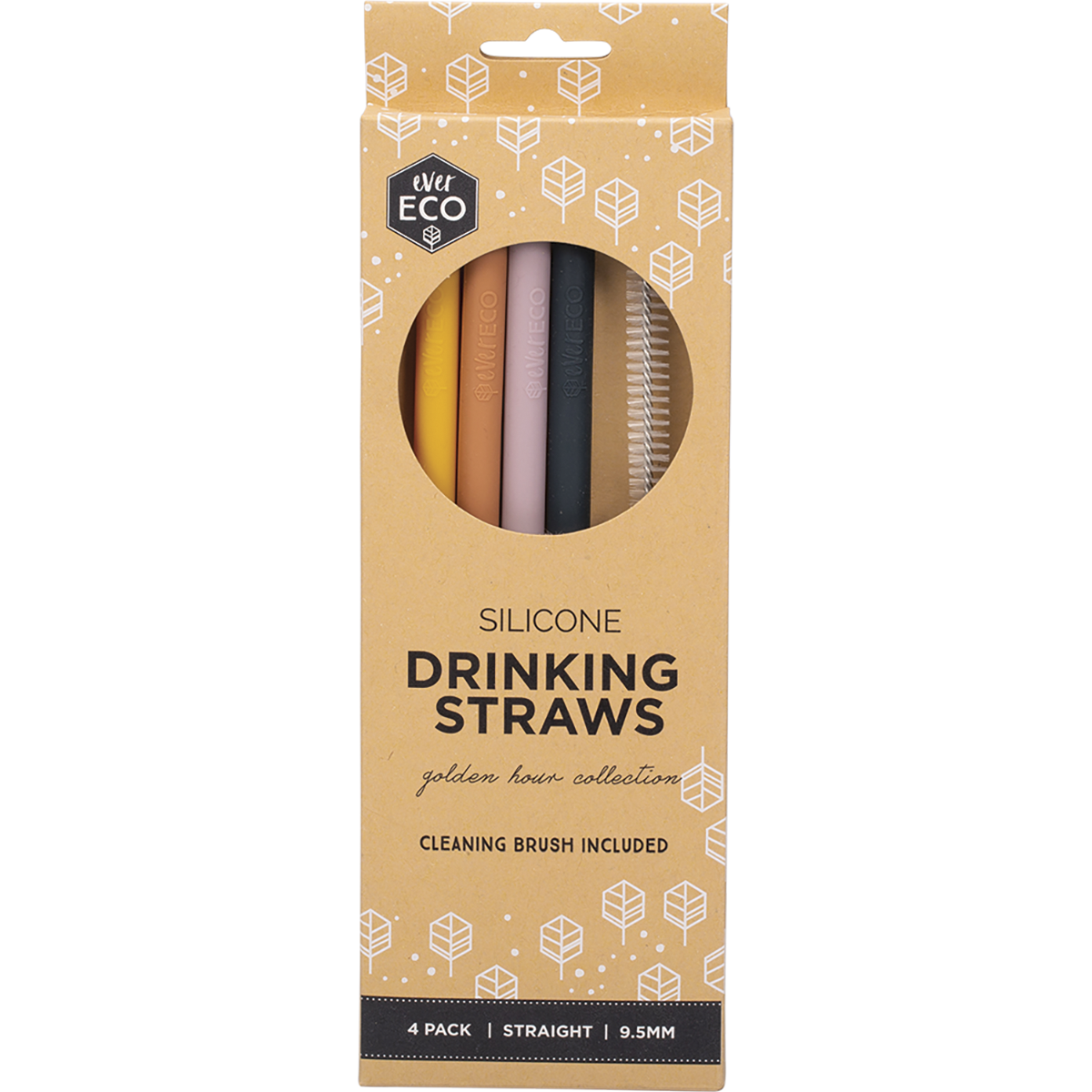 Ever Eco | Silicone Straws Straight Golden Hour 4pk