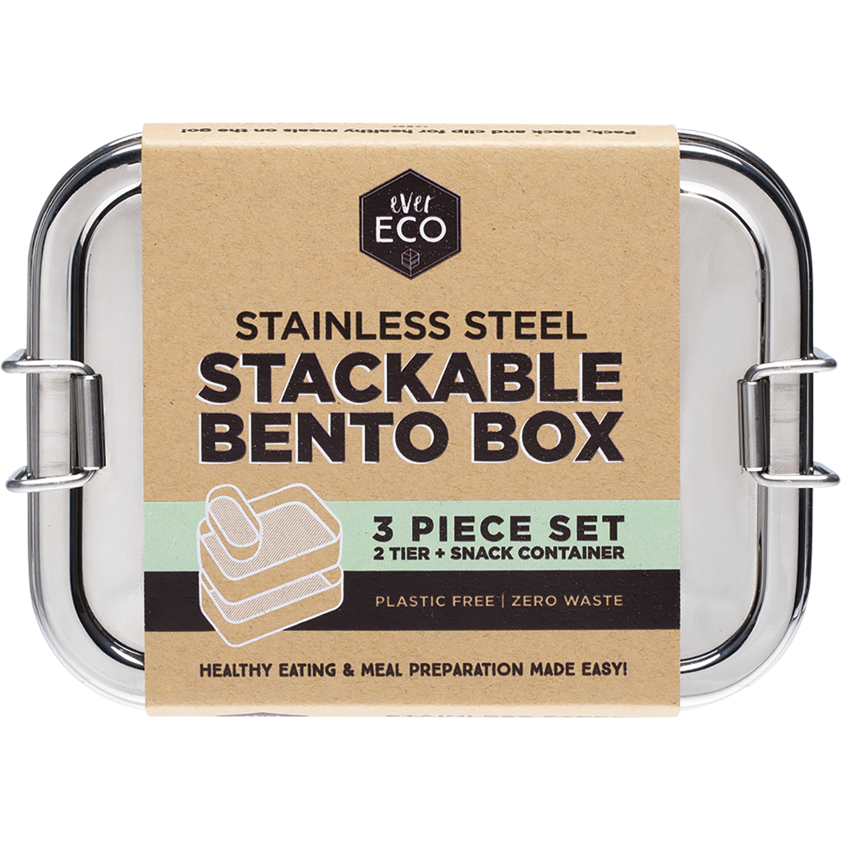 Ever Eco | Stackable Bento Box 2 Tier + Mini Container 1200ml