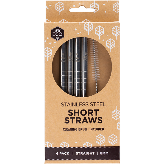 Ever Eco | Stainless Steel Short Straws 4pk