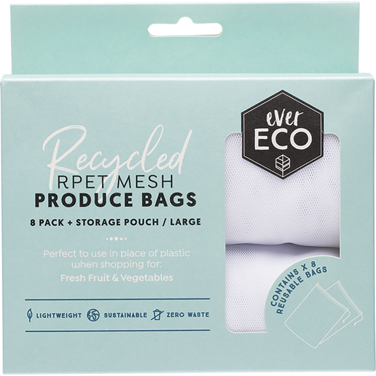 Ever Eco | Reusable Produce Bags Recycled Plastic 8pk