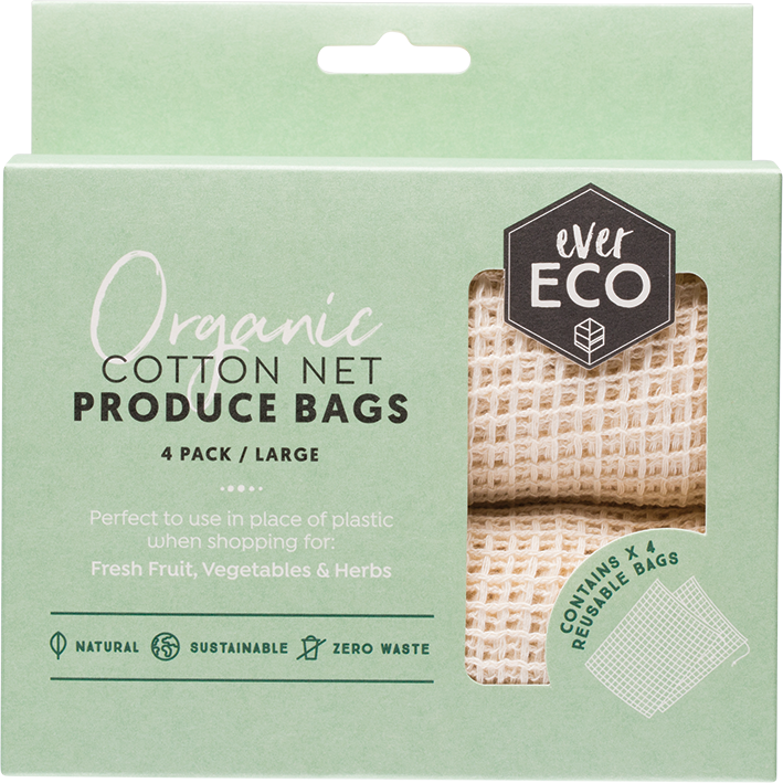 Ever Eco | Reusable Produce Bags Organic Cotton Net 4pk