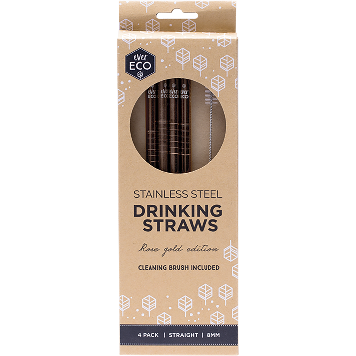 Ever Eco | Stainless Steel Straws Straight Gose Gold 4pk