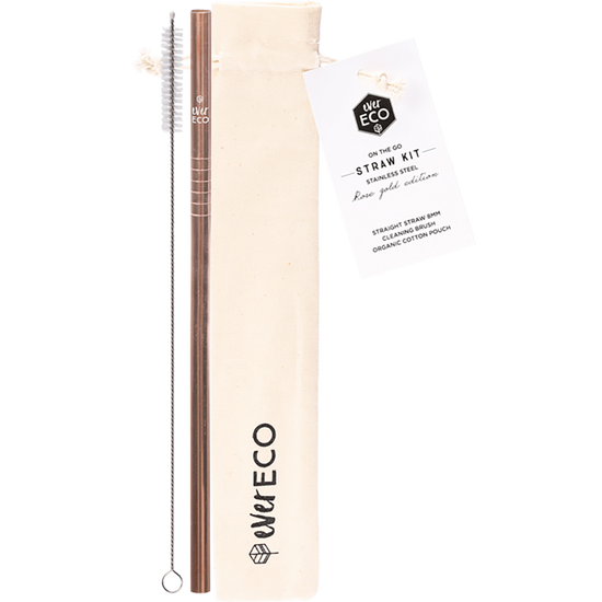 Ever Eco | Stainless Steel On-The-Go Straw Kit Rose Gold