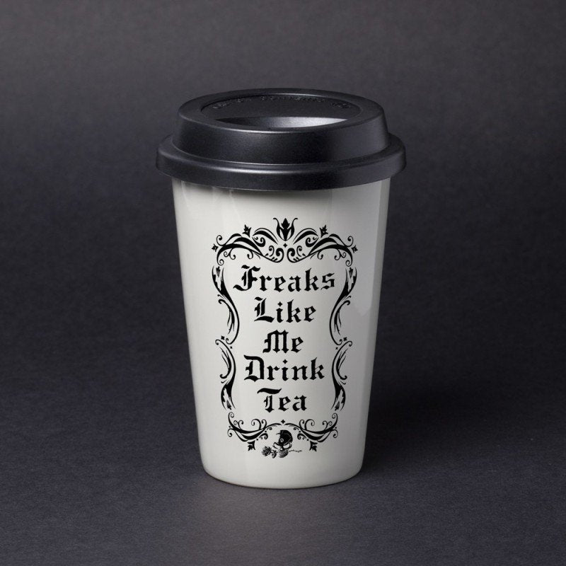 Ceramic Travel Mug - Freaks Like Me Drink Tea