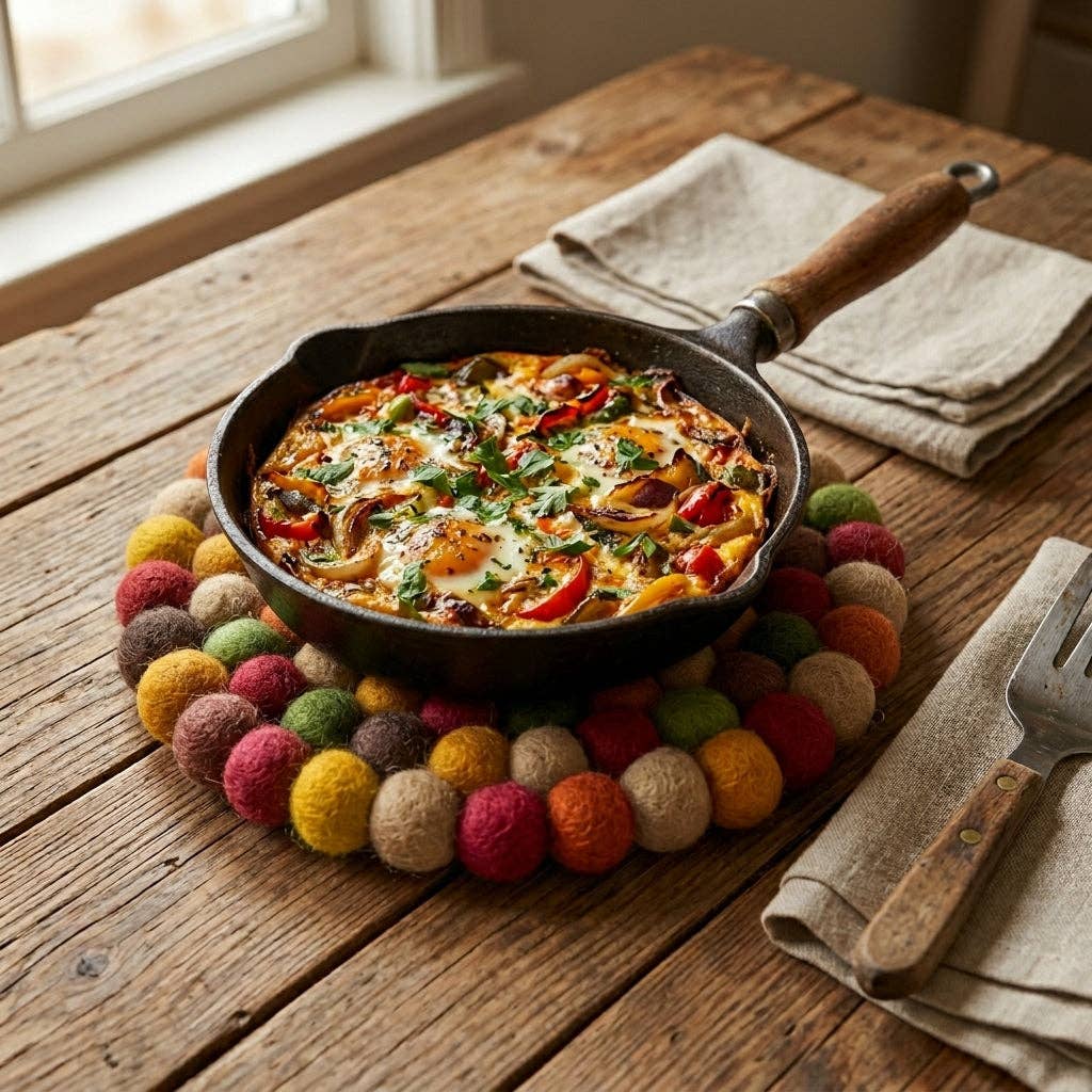 Namaste Artisans | Autumn Mix Earth Tone Wool Felt Trivet Heat Mat