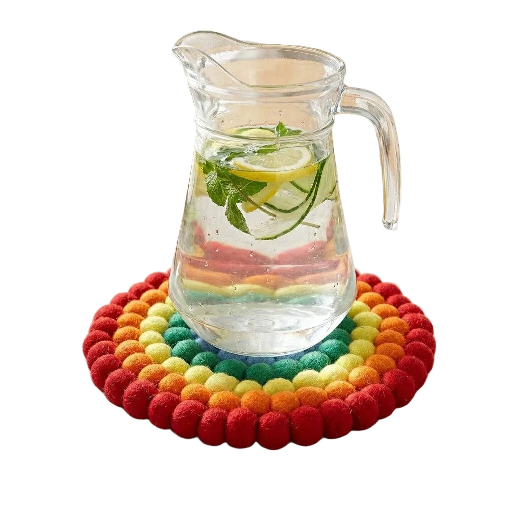 Namaste Artisans | Rainbow Wool Felt Trivet Heat Mat