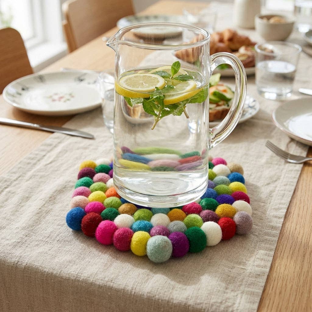 Namaste Artisans | Confetti Handmade Wool Felt Trivet