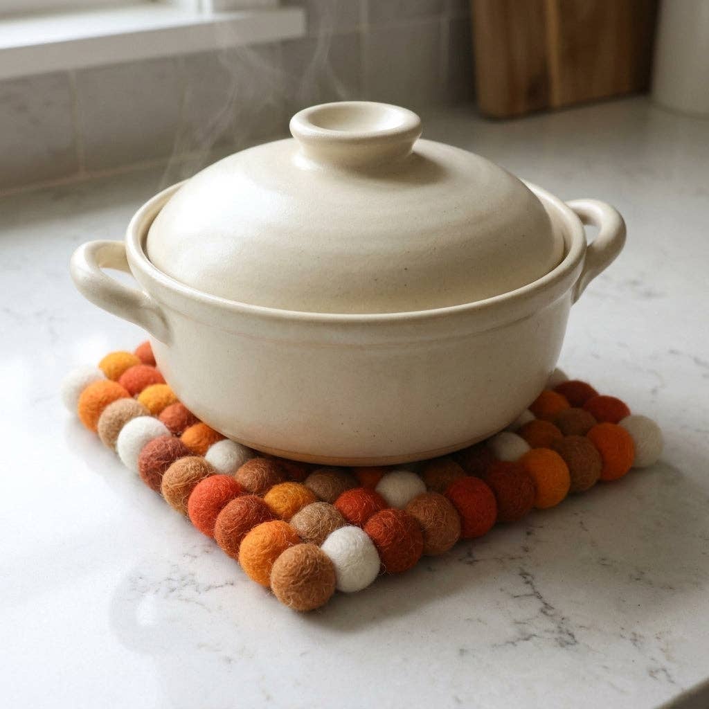 Namaste Artisans | Citrus Burst Wool Felt Trivet Heat Mat
