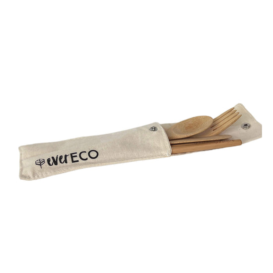 ever eco bamboo cutlery in pouch