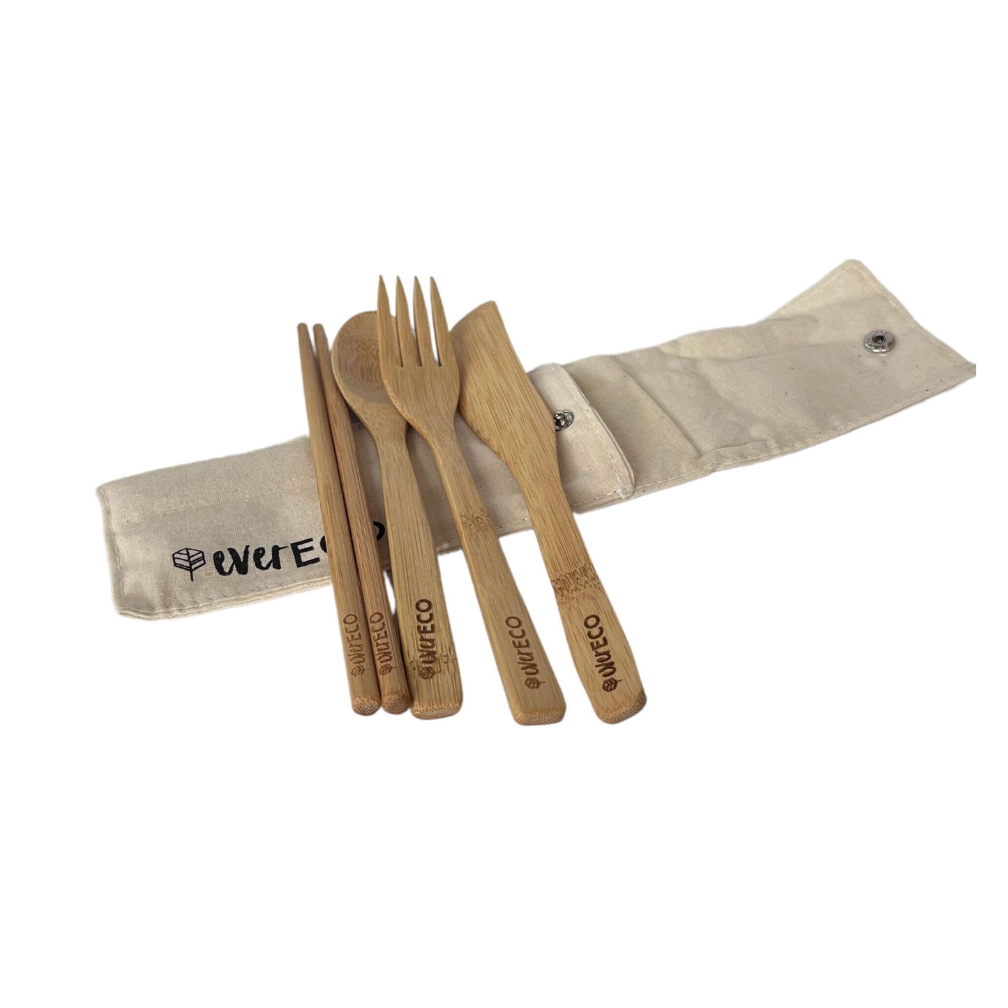 ever eco bamboo cutlery with pouch