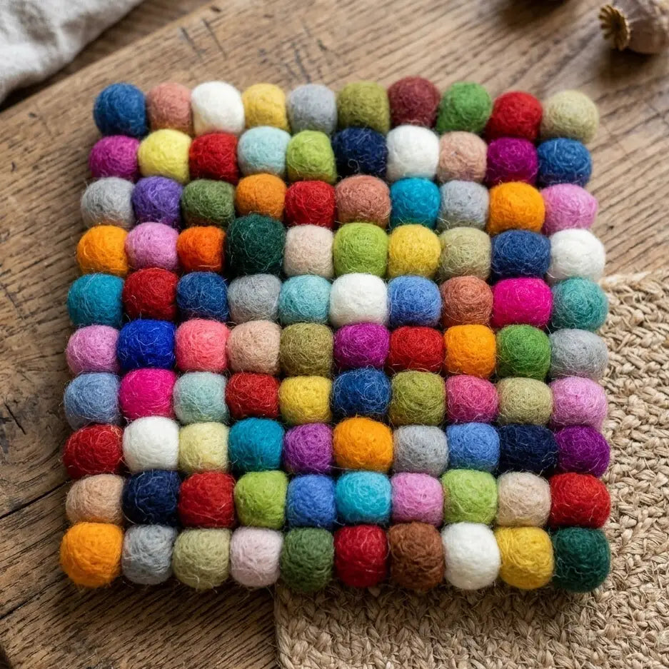 Namaste Artisans | Confetti Handmade Wool Felt Trivet