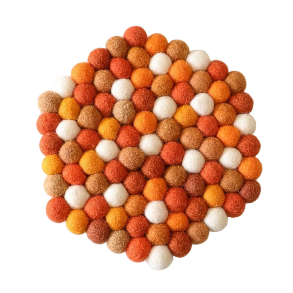 Namaste Artisans | Citrus Burst Wool Felt Trivet Heat Mat