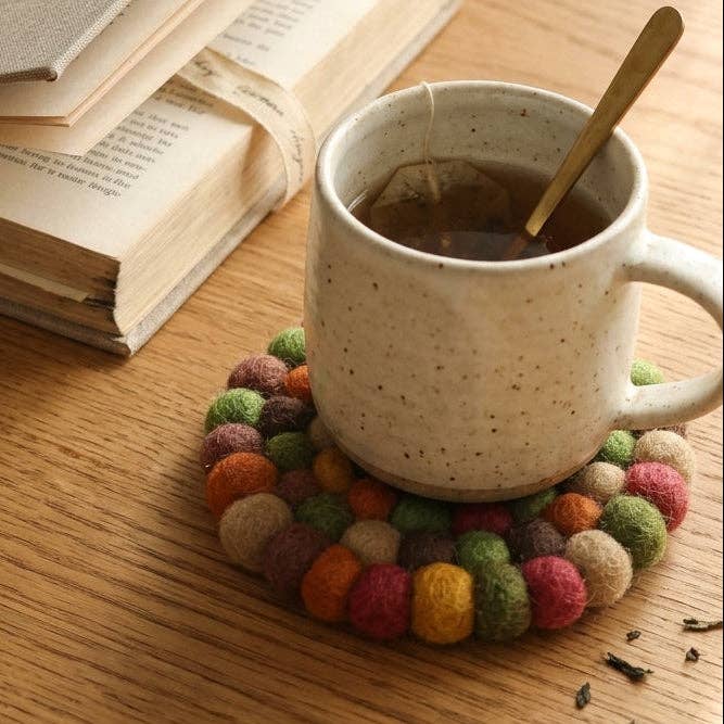 Namaste Artisans | Autumn Mix Earth Tone Wool Felt Coasters – Set of 4