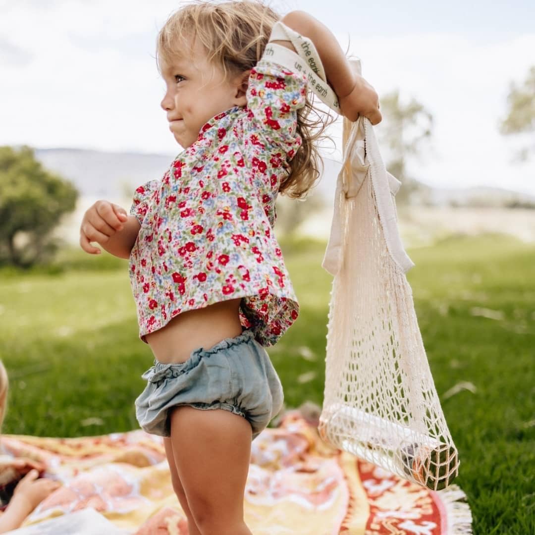 Us + The Earth | Reusable Shopping Net Bag with Pocket - Cotton Mesh