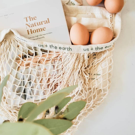 Us + The Earth | Reusable Shopping Net Bag with Pocket - Cotton Mesh