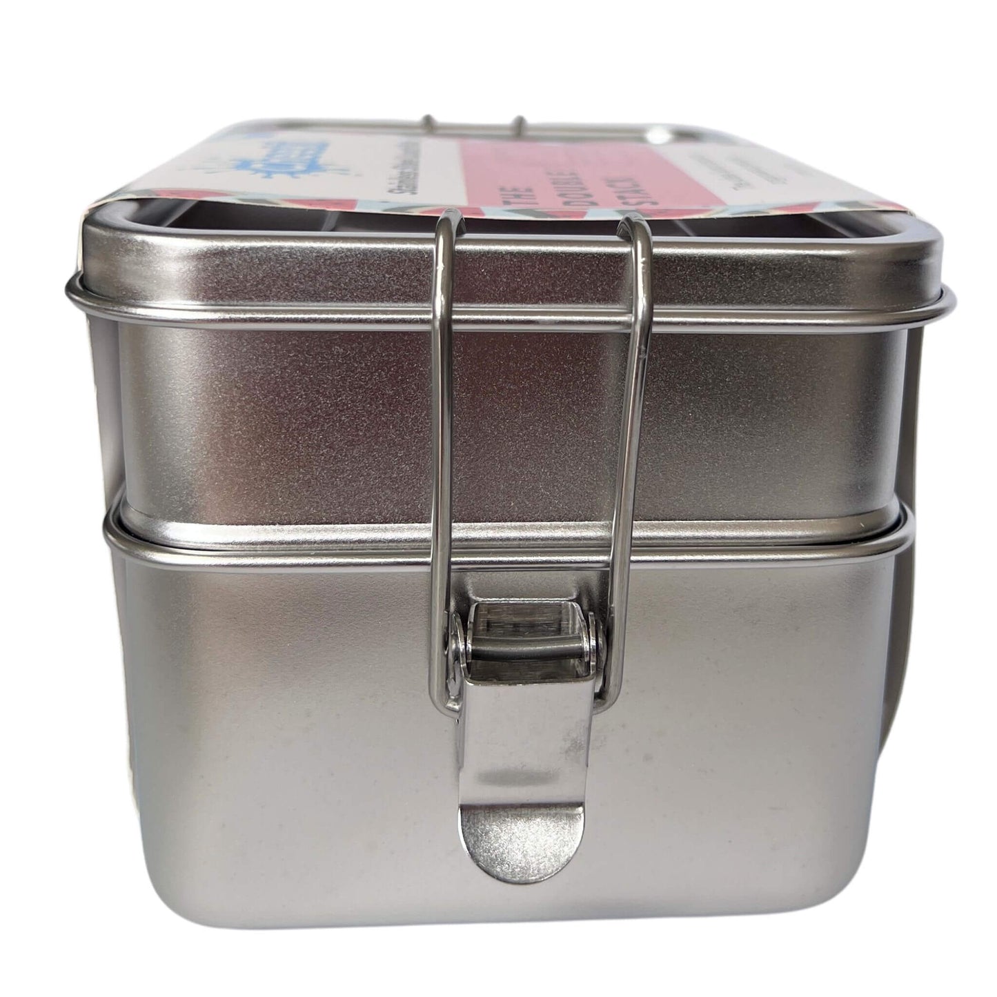 cheeki double stack stainless steel lunchbox - side view