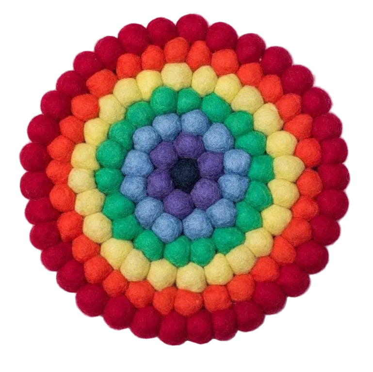 Namaste Artisans | Rainbow Wool Felt Coasters – Set of 4