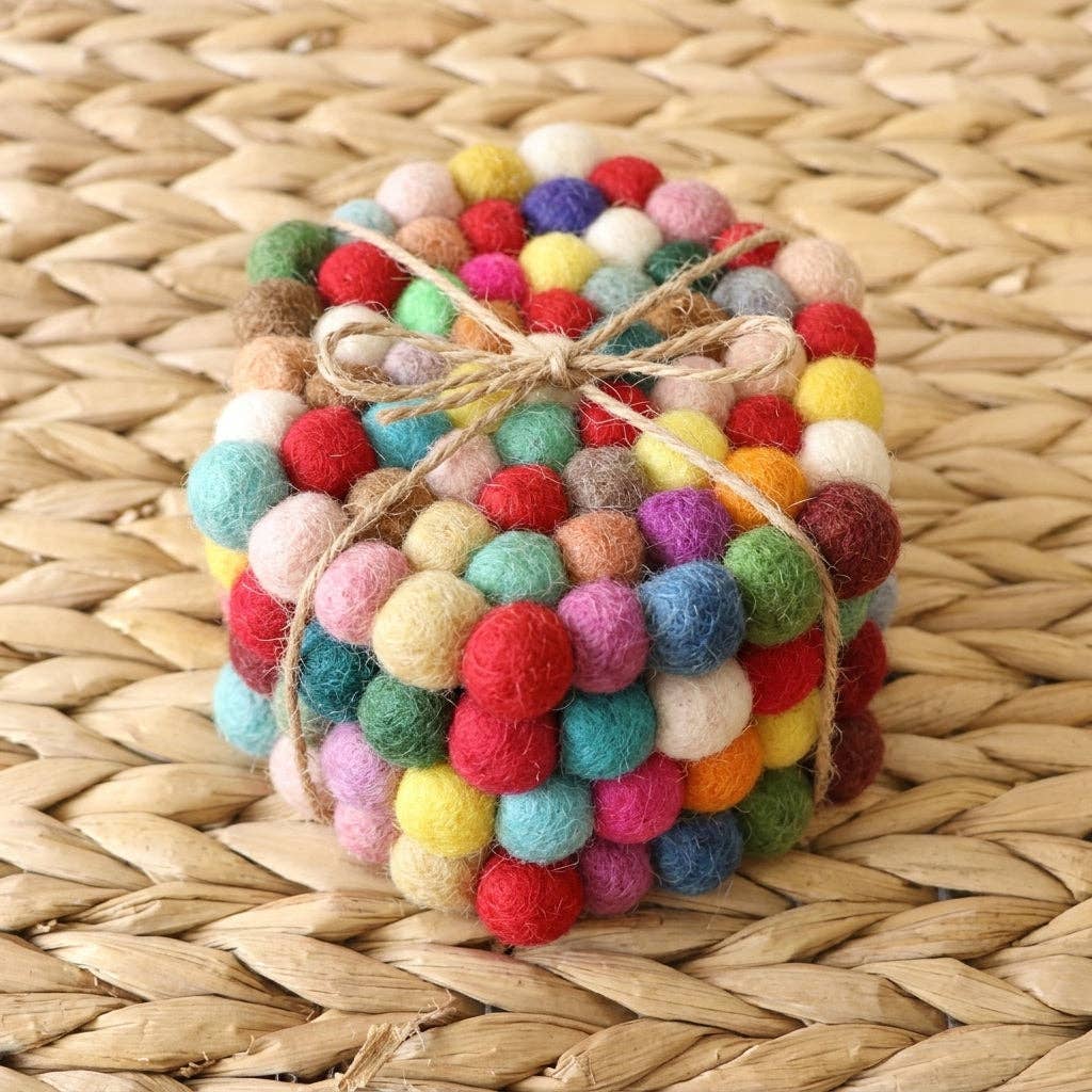 Namaste Artisans | Confetti Mix Multi Wool Felt Coasters – Set of 4